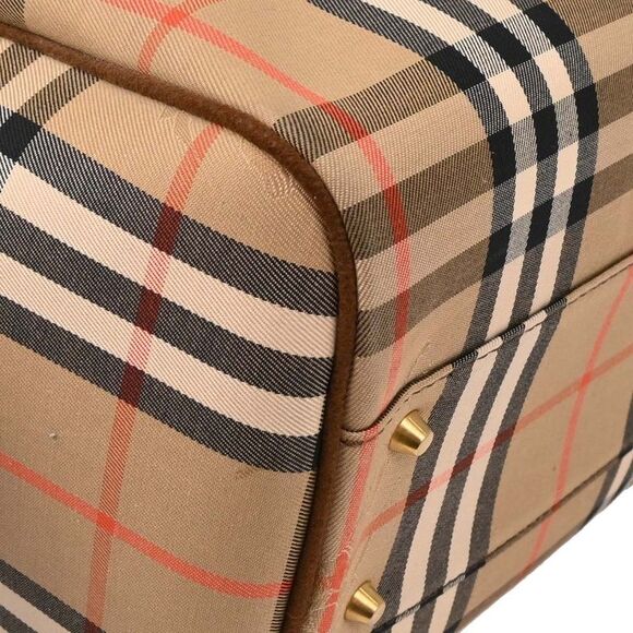 Burberry Nova Check Bowling Bag Canvas Beige Canvas Handbag (Pre-Owned) - Picture 6 of 10